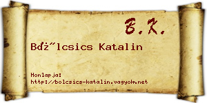 Bölcsics Katalin névjegykártya